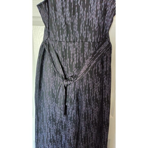 Apt. 9 Wide Leg Romper Size XL Cropped Black Gray Textured Print Tie Belt New - Picture 5 of 8